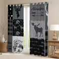 thumbnail image 2 of Homewish Wild Bear Deer Curtains Pack of 2 (42x84 Each),Rustic Farmhouse Cabin Curtains Blackout,Happy Camping Bedroom Curtains For Boys Kids,Luxury Bedroom Decor, 2 of 6