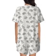 thumbnail image 3 of Naloa Hand Drawn Squirrel Women's Short-Sleeved Pajama Set, Loungewear, Summer pajamas, Breathable Cozy - Medium, 3 of 9