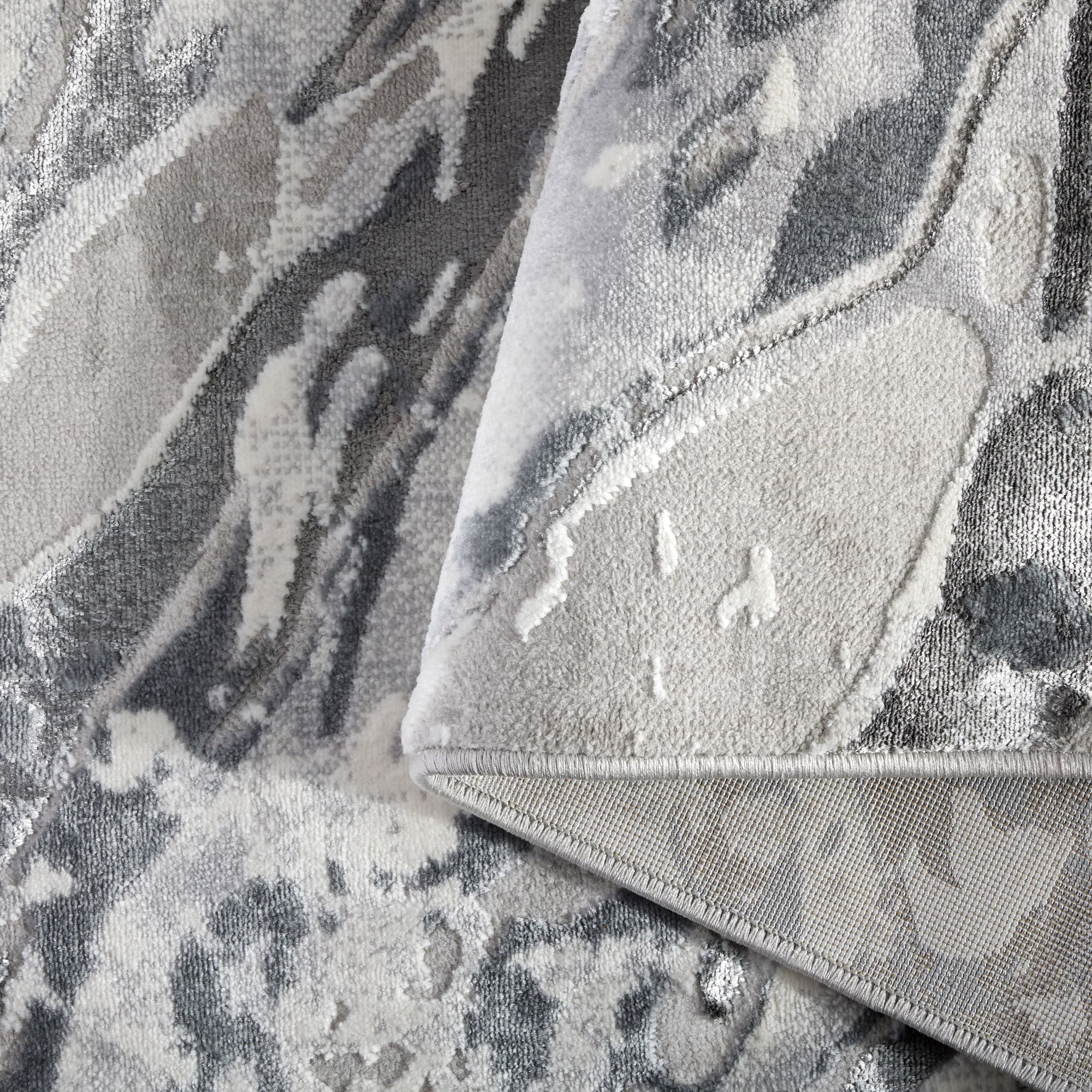 Everloom Laura Marble Chic Abstract Area Rug, Grey/White, 5'2"x7'2