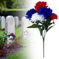 thumbnail image 3 of 1 Pcs Artificial Cemetery Flowers,Artificial Flowers Silk Bouquet,Faux Mums Flowers for 4Th Of July Decor,Memorial Day Flowers for Cemetery Veterans Day,Independence Day Table Centerpiece,Blue, 3 of 8