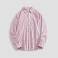 thumbnail image 3 of Camisas Deportivas Hombre Camisa informal de pana con un solo pecho para hombre, Otoño Invierno, solapa, playa, manga larga, vacaciones al libre (Pink, L), 3 of 5