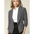 thumbnail image 2 of Made by Johnny Women's 3/4 Sleeve Blazer Open Front Cardigan Jacket Work Office Blazer L CHARCOAL, 2 of 6