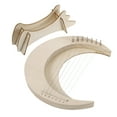 thumbnail image 5 of Lyre Harp Moon Shaped 7-String Musical Instrument with Wood Body - Beginner Friendly Harp Set, 5 of 7