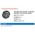 thumbnail image 2 of Rear Wheel Hub Assembly - Compatible with 2006 - 2012, 2014 Kia Sedona 2007 2008 2009 2010 2011, 2 of 2