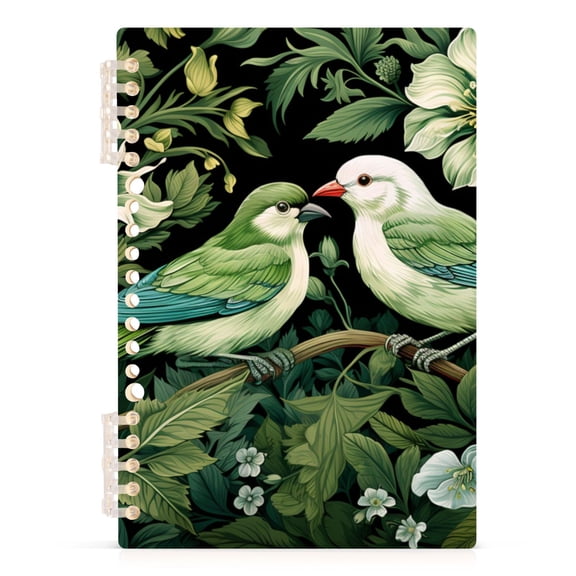 Birds on Flower Branch Spiral Journal Notebook College Ruled Notebook 8.3" x 5.7" A5 Lined Thick Paper Page