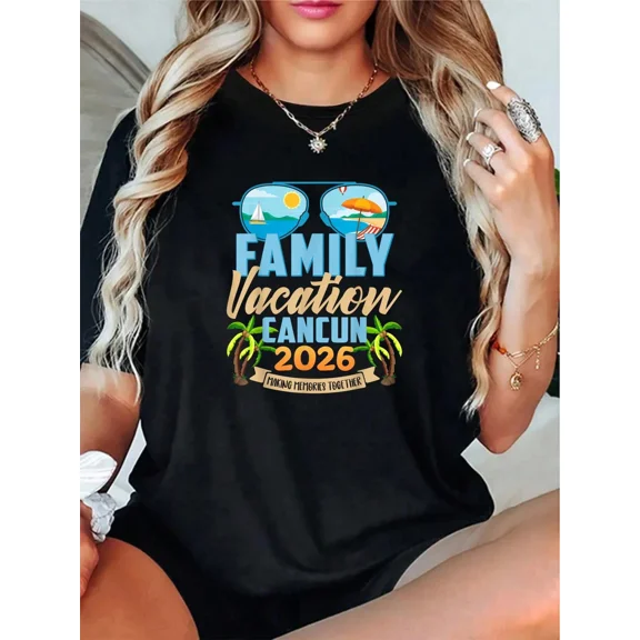 Family Vacation Cancun 2026 T-Shirt - Summer Beach Travel Graphic Tee - Making Memories Together Matching Apparel