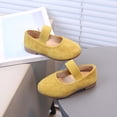 thumbnail image 4 of Yellow Mary Jane Flats for Girls Soft Sole Kids Shoes Non-Slip Elastic Strap Casual Dress Shoes Comfortable,Size 11, 4 of 8
