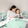 thumbnail image 4 of Homewish Green Dino 7 Pieces Bedding Comforter Set for Boys Girls,Cartoon Animal Dinosaur Full Bedding Set Lightweight,Botanical Plants Fitted Sheet Flat Sheet,Ultra Soft Home Decor,Reversible, 4 of 8