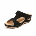 thumbnail image 3 of HAJWOH Orthopedic Sandals for Women Arch Support Summer Flat Sandals Breathable Slip on Non Slip Beach Slippers Comfort 2026 Orthopedic Shoes Black 41, 3 of 4