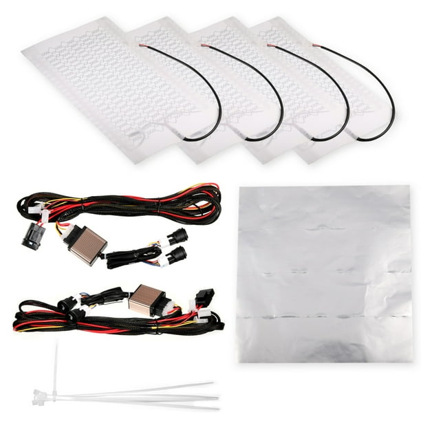 Sidaley 4 piezas de fibra de carbono 3 engranajes asiento de coche almohadilla de calefacción resistente a desgarros invierno otoño asientos Ventana automotriz Sidaley VI017169-00B