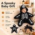 thumbnail image 5 of KAUOD Baby Halloween Star Romper Pumpkin Skeleton Ghost Fleece Hooded Bodysuit, 5 of 7