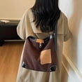 thumbnail image 2 of Women’s Suede Shoulder Crossbody Bag Large Capacity Bucket Purse Slouchy Hobo Bag for Travel Leisure Fall Winter Tote Handbag, 2 of 6