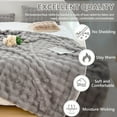 thumbnail image 4 of WOOW DEPOT Thick Faux Rabbit Fur Blanket Fleece Reversible, 1 PCS Full Queen 78.7" x 90.5", 7.7 lb Heavy, Soft Warm Mink Throw Luxurious Plush, Gray, 4 of 8