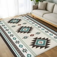 thumbnail image 4 of 5x8 Area Rugs, Southwest Ethnic Non-Skid Rubber Backing Large Rectangle Rugs - Living Room Bedroom Home Office, Boho Aztec Tribal Abstract Aesthetic Indoor Floor Mat Carpets Washable Rug, 4 of 9