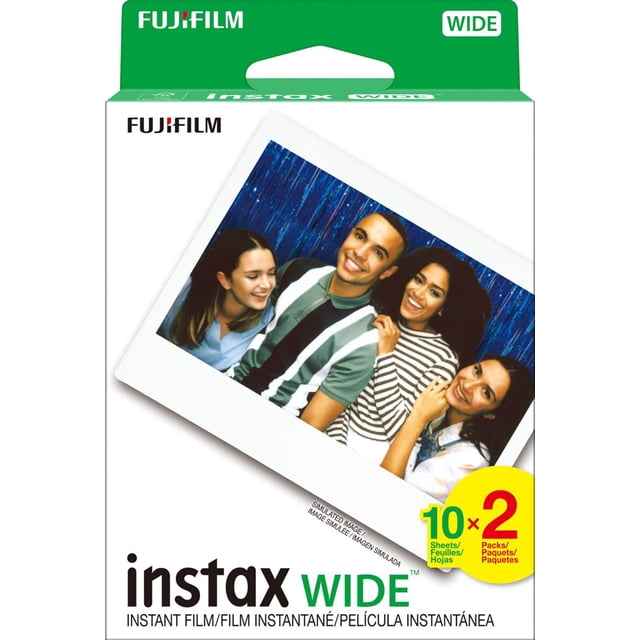 Película instantánea Fujifilm Instax Wide, paquete doble, 20 exposiciones