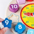 thumbnail image 5 of Wooden Shape Sorting Clock Toy with Number and Shape Educational Game Gift for Children, 5 of 5