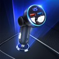 thumbnail image 5 of Car Fm Transmitter Bluetooth 5.0 4.8a Quick Charge Car Charger Handsfree Audio Receiver Auto Mp3 Player Dual Usb Led Voltmeter, 5 of 10