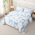 thumbnail image 3 of Manfei Dreamy Blue Bow Quilt King For Girls,Princess Bow Ribbon Detail King Coverlet Set For Kids,3-Piece, 3 of 7