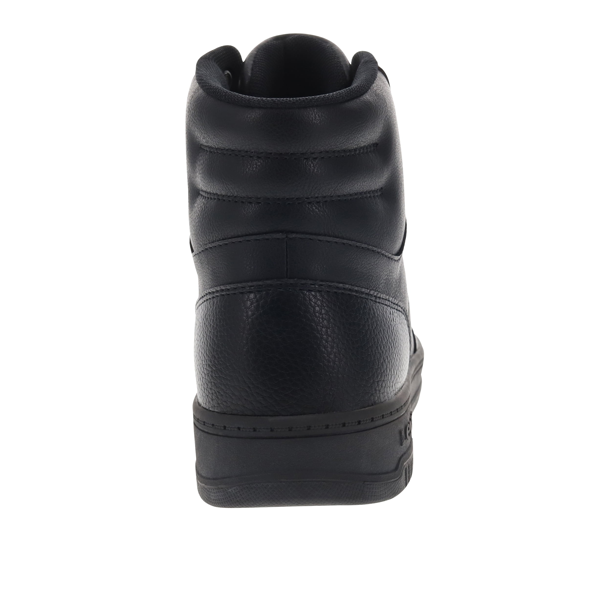 mens black leather high top shoes