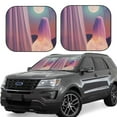 thumbnail image 2 of Uemuo Dreamy Moonlit Window Printed 2 PCS Car Windshield Sun Shade, Auto Sun Heat and UV Rays Blocker, Foldable Automotive Front Window Sunshade Protector, 2 of 7