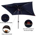 thumbnail image 4 of C-Hopetree 6.5 x 10 ft Rectangular Outdoor Patio Market Table Umbrella with Solar LED Lights, Navy Blue, 4 of 8