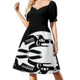 thumbnail image 1 of Vestido de manga corta Coast Salish Wolf, vestidos de cumpleaños para mujer, vestidos de verano para damas 2025., 1 of 7
