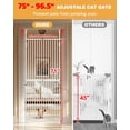 thumbnail image 2 of Lilypelle Extra Tall Cat Pet Gate, Adjustable 25.59"-28.35" Width 74.8-96.5 Inch Height, No Drilling Pressure Mounted, Walk Through Swing Safety Double Door Gate for Doorways, Stairs, Kitchen, House, 2 of 7