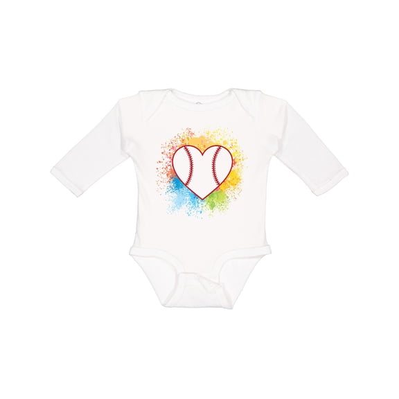 Inktastic Baseball Sports Heart Girls Long Sleeve Baby Bodysuit