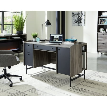 UPC 042666080705 product image for Sauder Harvey Park Double Pedestal Home Office Desk with Storage  Jet Acacia Fin | upcitemdb.com