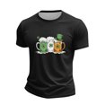 thumbnail image 2 of Men's St. Patrick's Day Beer Shamrock Print Crew Neck Short Sleeve T Shirt, 2 of 4