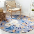 thumbnail image 2 of SAFAVIEH Jardin Ruadhan Floral Wool Area Rug, Blue/Ivory, 6' x 6' Round, 2 of 8