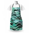 thumbnail image 3 of Seafoam Apron, Stained Glass Pattern with Wavy Lines and Mosaic Abstract Geometric Composition, Unisex Kitchen Bib with Adjustable Neck for Cooking Gardening, Adult Size, Multicolor, by Ambesonne, 3 of 4