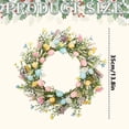 thumbnail image 2 of FENGGHAO Durable Easter Wreath with Colorful Eggs and Flowers, Spring Garland for Front Door Wall Decor Home Wedding Party, 2 of 2