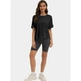 thumbnail image 4 of Summer Tops Womens Solid T Shirts for Women Loose Shirts Basic Tee, 4 of 6