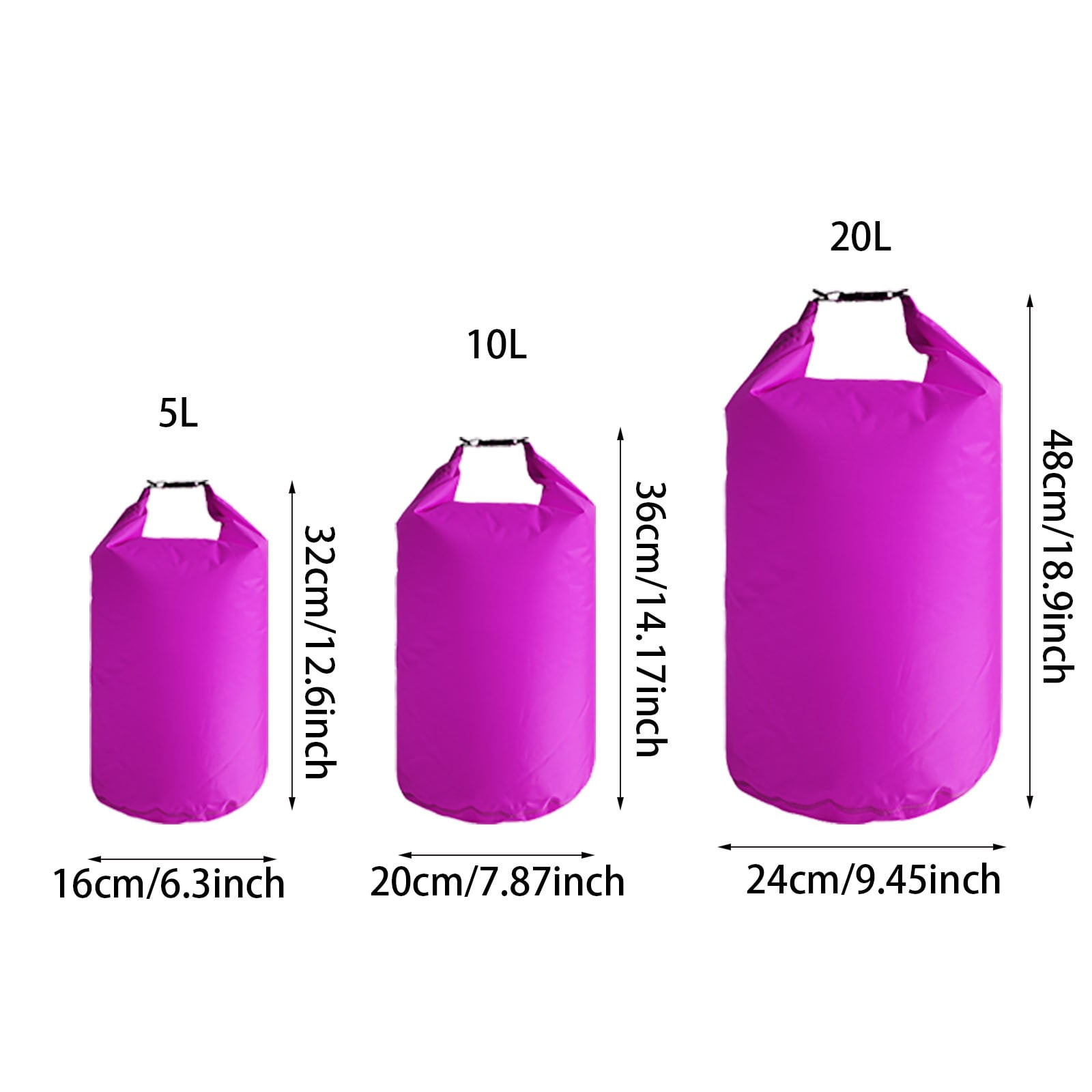 Waterproof Dry Bag 18.9 Inch, Lightweight Large Capacity Dry Storage for Canoe Kayaking Rafting Boating Hiking Camping Travel Fishing Sea Swimming Paddle Board