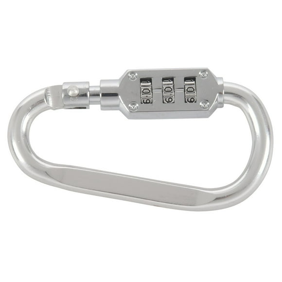 2X with Combination Padlock 3 Digits Numbers Padlock Carabiners Silver