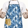 thumbnail image 2 of Blue Camouflage Bigfoot Pattern Apron-Garden Aprons for Women with Pockets-Cotton Linen Waterproof Kitchen Cooking Gardening Aprons Adjustable for Kitchen,Cooking,BBQ and Salon 33x27 Inch, 2 of 7