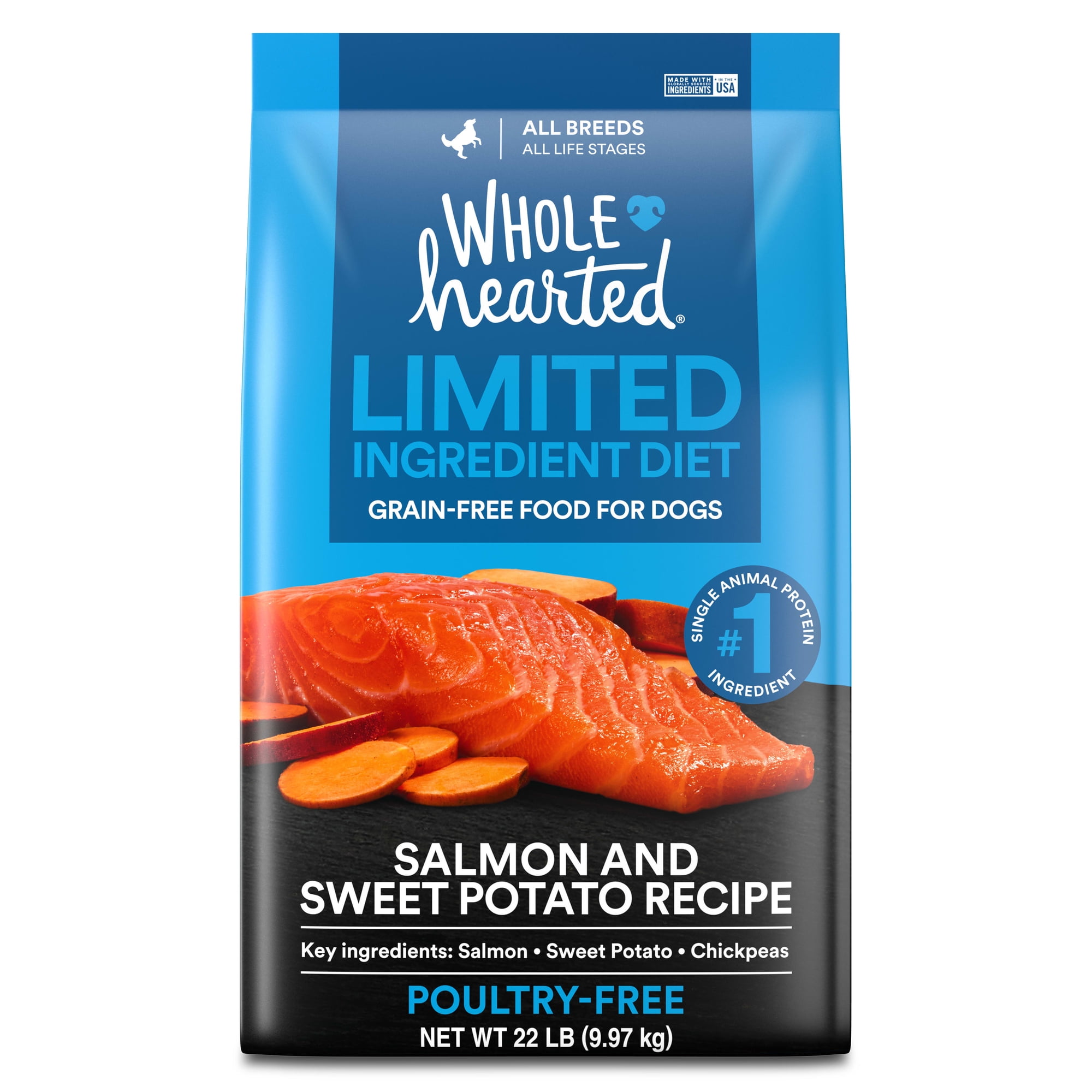 WholeHearted Limited Ingredient Diet Salmon & Sweet Potato Recipe Dog Food 22 lbs.