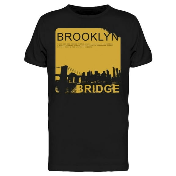 Brooklyn Bridge Photo Style T-Shirt Men -Image by Shutterstock, Male x-Large
