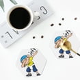 thumbnail image 4 of Lsque Sml Jeffy Pattern 4" Drink Coasters Set of 6, Leather Absorbent Coasters, Table Coaster Set Decorative Coffee Cup Coasters Housewarming Gift, 4 of 7