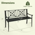 thumbnail image 3 of Costway Patio Garden Bench Steel Frame Park Yard Outdoor Furniture Porch Chair Black, 3 of 10