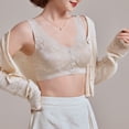 thumbnail image 6 of Bra Front Closure, Hugcore Gathering and Adjusting Strapless Bra Underwear with Large Breasts Small Thin Breathable No Rings Breasts Anti Sagging Bra Bras for Elderly Women Beige L, 6 of 6