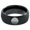 thumbnail image 2 of Tungsten Sunset Ocean Horizon View Band Ring 8mm Men Women Comfort Fit Black Dome Brushed Polished, 2 of 4