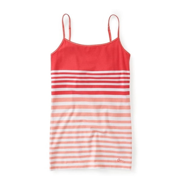 Aeropostale - Camiseta de tirantes para mujer con rayas de dos tonos, color rosa, grande Aeropostale Cami