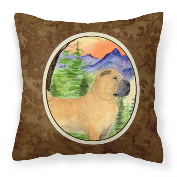 Carolines Treasures SS8324PW1414 Shar Pei Fabric Decorative Pillow, 14Hx14W, multicolor