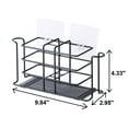 thumbnail image 2 of Toothbrush Holder Rack with Mouthwash Cup Holder Slots, Electric Toothbrush Toothpaste Holder Creative Wall-Mounted Drill Free Storage Rack for Bathroom, Black, 2 of 9