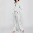 thumbnail image 2 of Wiyuqeen Outfits for Women 2 Piece Sets Zip Mock Neck Sweatshirts with Thumb Holes Baggy Wide Leg Jogger Pants Solid Sweatsuits Pocket, 2 of 7