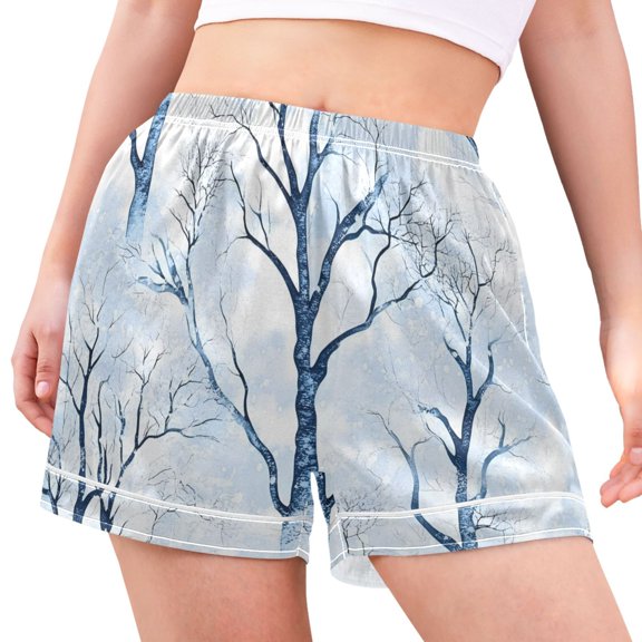 joogoo Women's Pajama Lounge Shorts Christmas Trees Winter Bottoms Sleep Short L