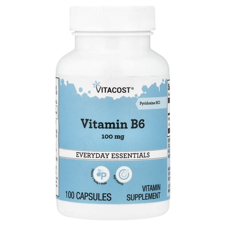 Vitacost Vitamin B6, 100 mg, 100 Capsules