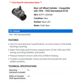 thumbnail image 2 of Rear Left Wheel Cylinder - Compatible with 1953 - 1955 International R120 1954, 2 of 2